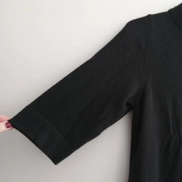 Vince 100% Cashmere Black Sweater Mini Dress with Mockneck and Ruched Front XS - Picture 7 of 17